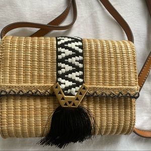 Stella & Dot black/gold sidekick crossbody bag